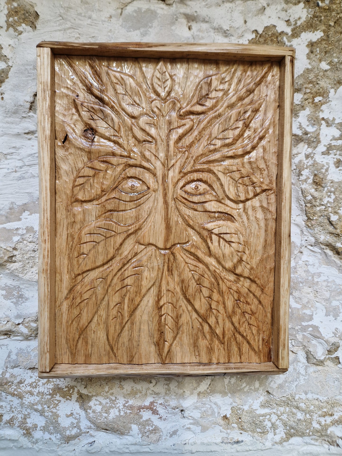 Green man wall plaque