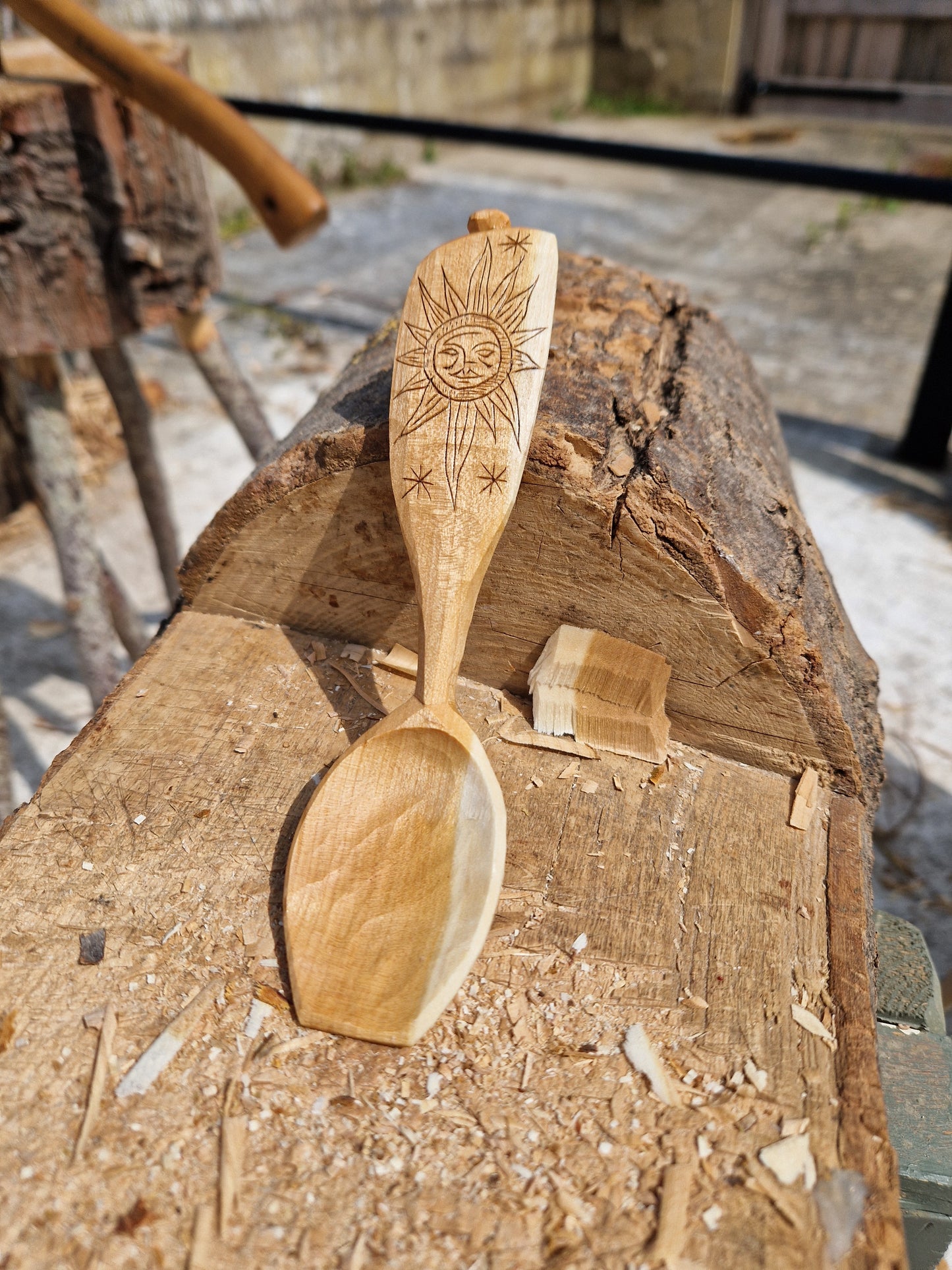 Cherry wood eating spoon