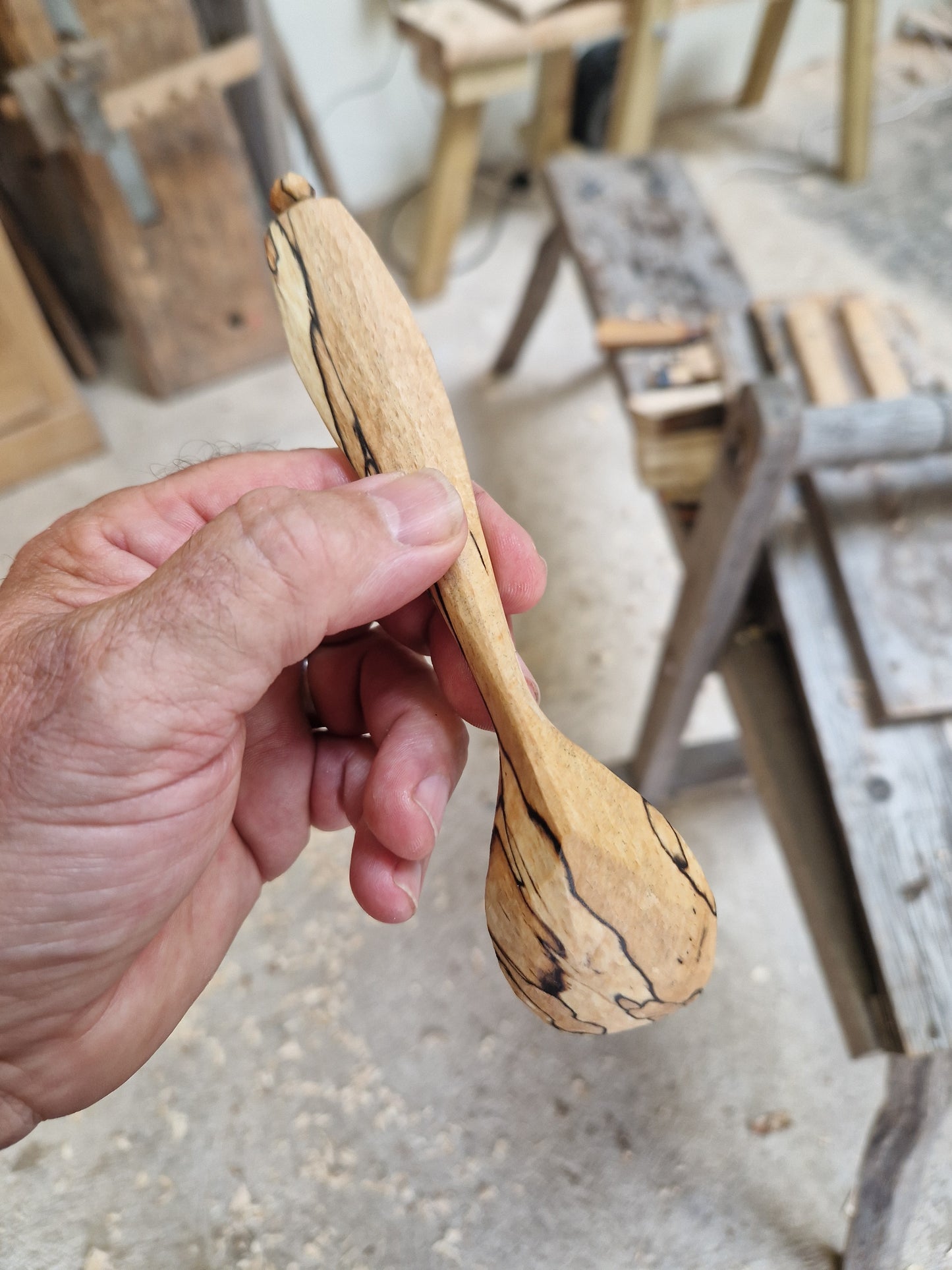 Beech wood eating spoon